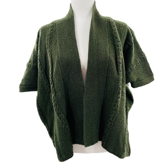 CAbi 145 Green Open Front Short Dolman Sleeve Oversized Sweater Cardigan S/M - Picture 3 of 12